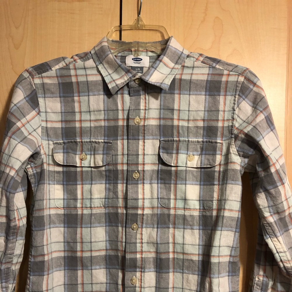 Multicolored Plaid Long-sleeve Button Up